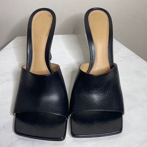 BOTTEGA VENETA BLACK STRETCH HEELS 38.5